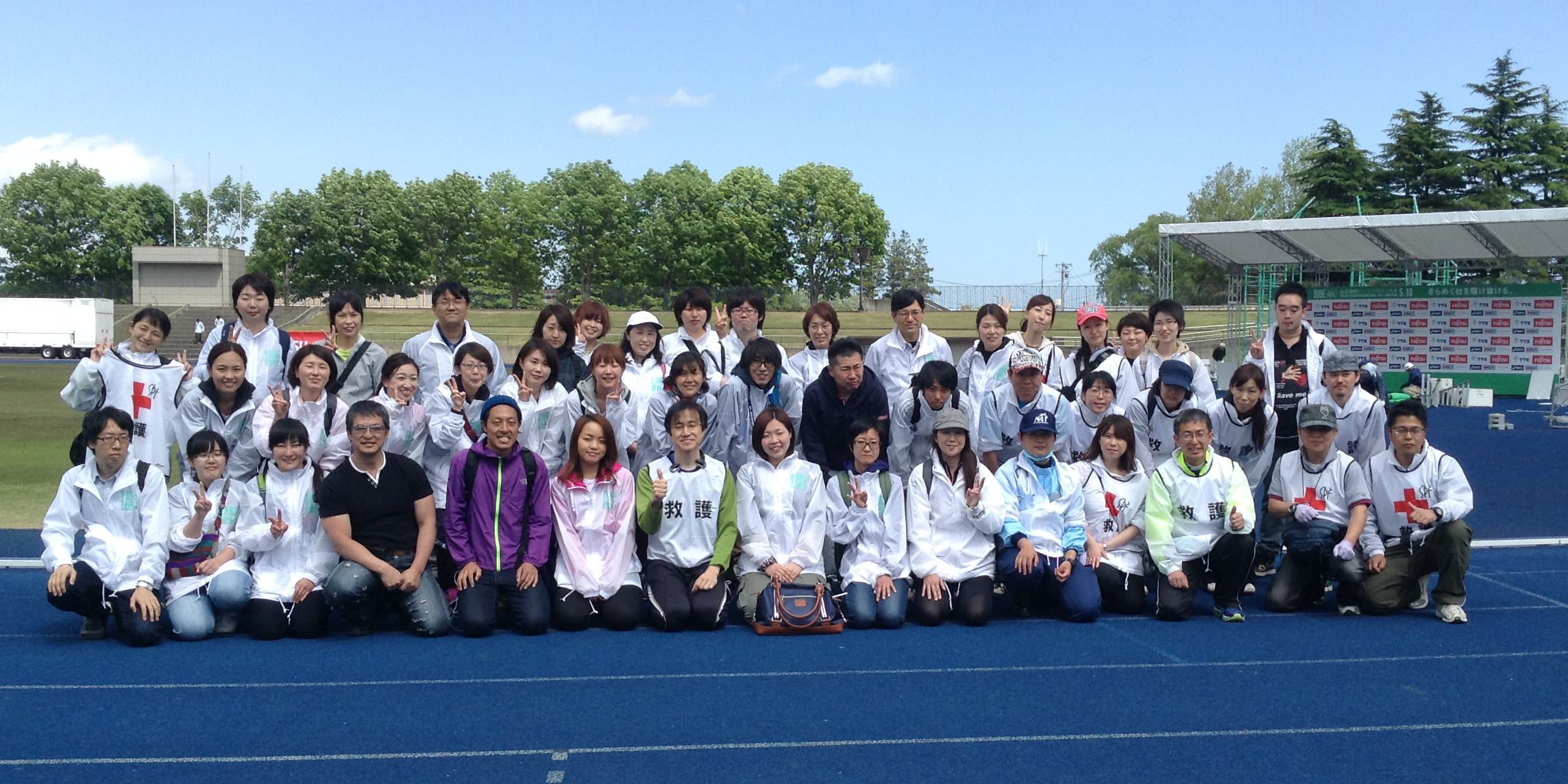 スタジアムでの救護ボランティア